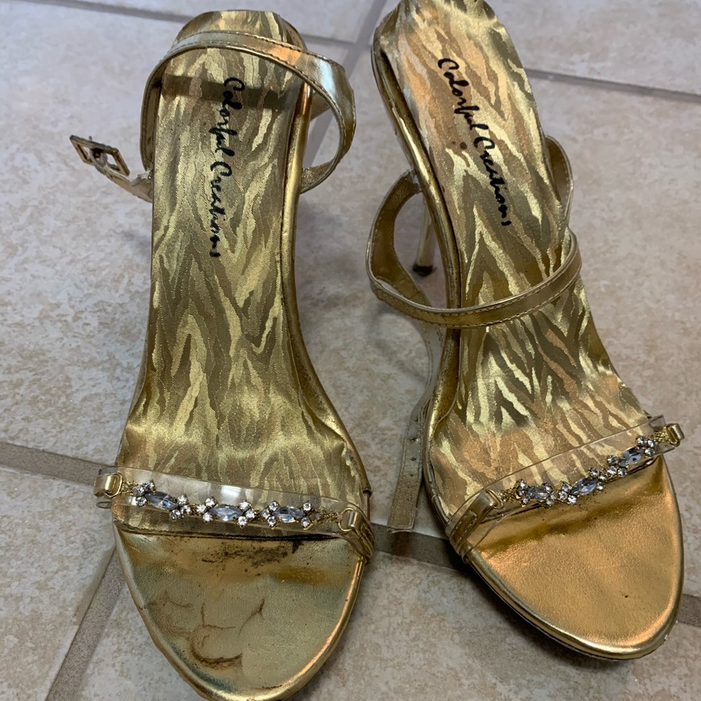 Gold shoes